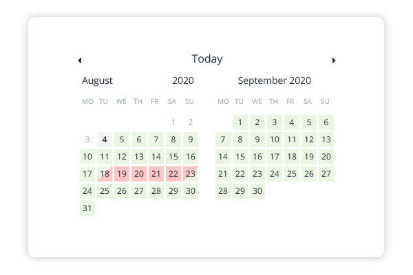 Calendari disponibilità in tempo reale